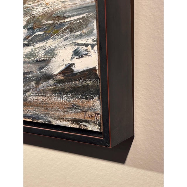 Contemporary Canyon River by Sandra Pratt | Oil on Panel Landscape of a flowing river in a canyon setting For Sale - Image 3 of 5