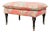 Custom Cr Laine Coral Botanical Cocktail Ottoman | Luxury Designer Upholstered Coffee Table Ottoman With Turned Wood Legs & Brass Casters For Sale