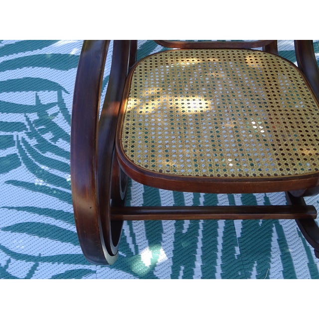 Vintage Rocking Chair in Wood and Rattan, 1980s For Sale - Image 13 of 18