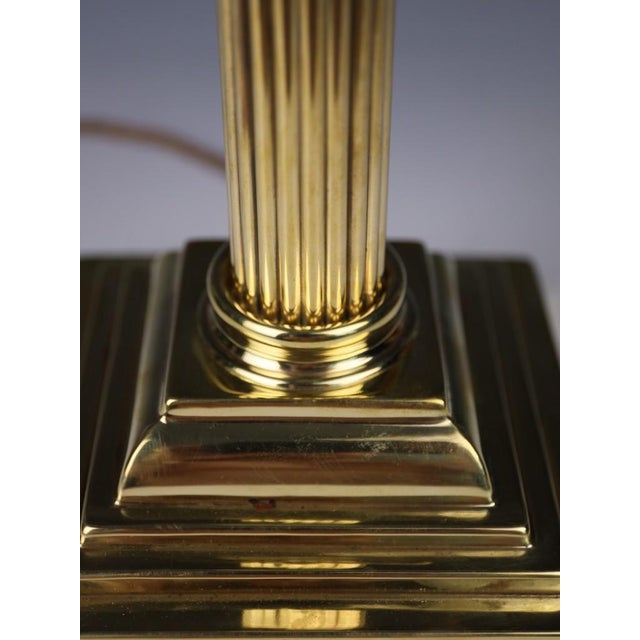 Antique English Brass Corinthian Column Table Lamp, 1880 For Sale - Image 9 of 13