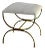 The 'Strapontin' Gilt Metal and White Hide Stool by Design Frères For Sale