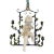 Vintage Italian Cherub Putti Tole Chandelier Floral 6 Light Ceiling Fixture For Sale