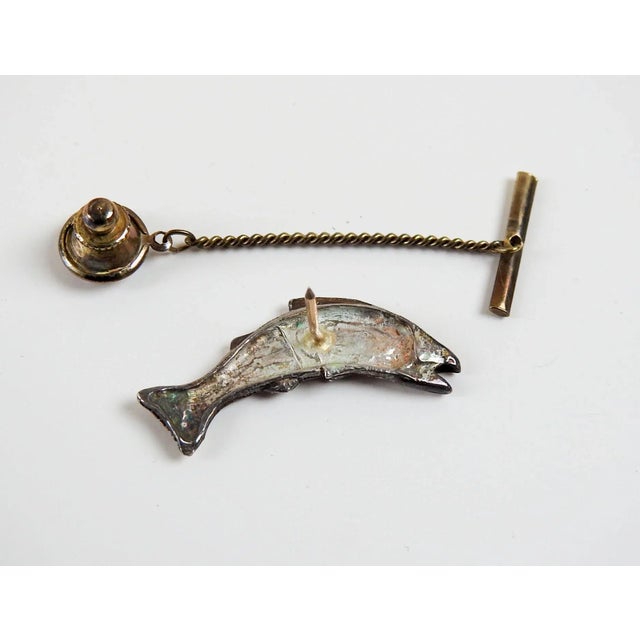 Late 20th Century Silver & Gold Fish Tie Tack Studio Made For Sale In Seattle - Image 6 of 6