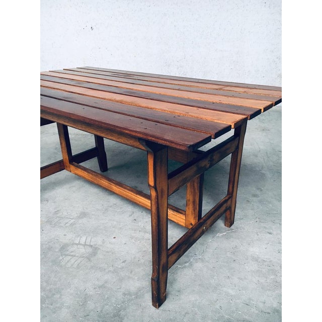 Mid-Century Modern Patinated Wood Garden Table, 1970s For Sale - Image 3 of 18
