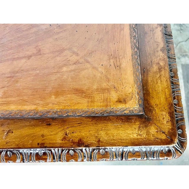 18th Century, French Walnut Leather Top Writing Table W/ Bronze Hardware For Sale - Image 9 of 17