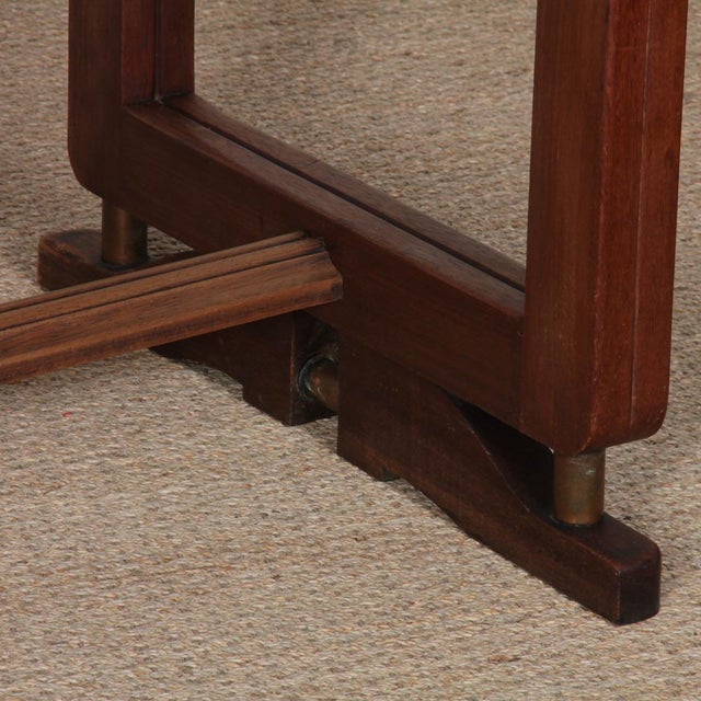 French Dining Table in Wood and Brass, 1940, in Good conditions. Designed 1920 to 1949