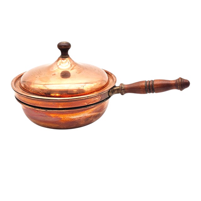 1920s Vintage Charles R. Reugger New York Copper and Brass Complete Chafing Dish For Sale - Image 5 of 16