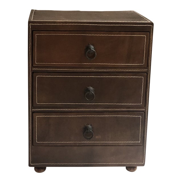 Mid Century Modern Brown Leather Chest Of Drawers Chairish