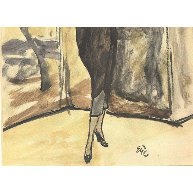 1947 French Mid-Century Fashion Print-by Eric For Sale - Image 4 of 4