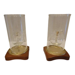 Blown Glass Oil Lamps - a Pair