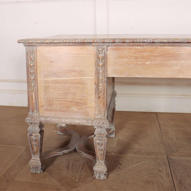English Carved Desk in Pine For Sale - Image 14 of 16