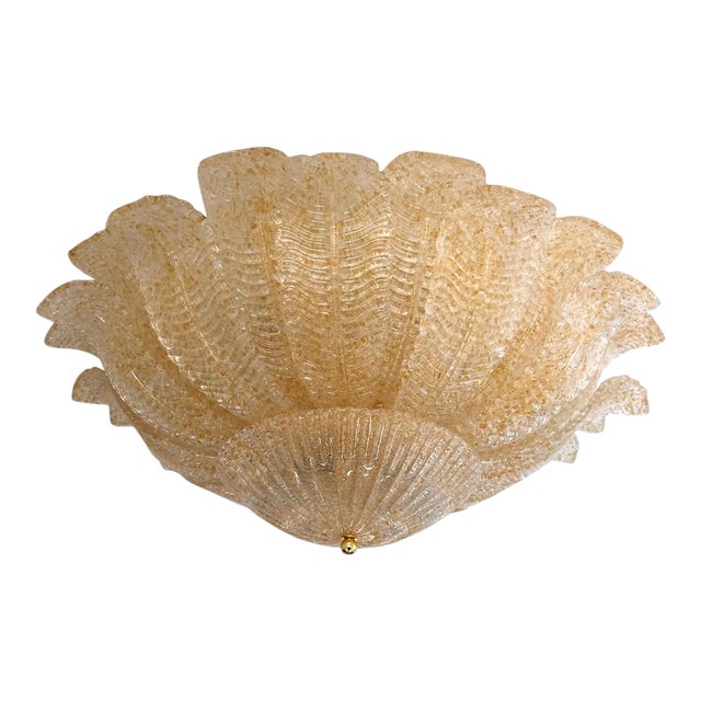 Murano Glass Sputnik Chandelier Flush Mount Mazzega Style For Sale