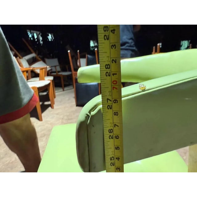 Mid 20th Century Iconic Style Tub Green Vinyl Faux Leather Chair For Sale - Image 15 of 15