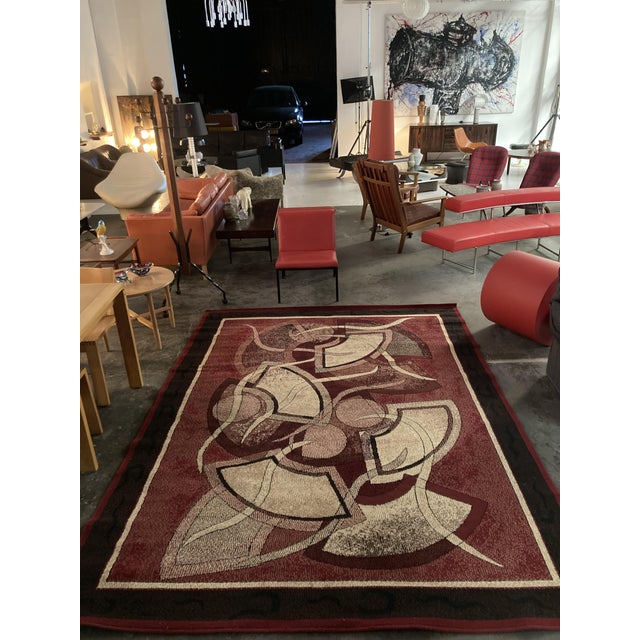 Abstract decor, large 1980s rug , label has faded, however made in The Netherlands probably.