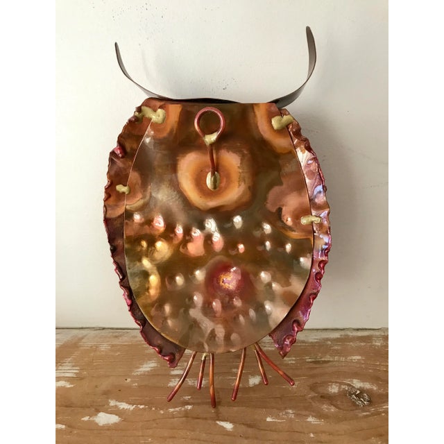 Brutalist Owl Sculpture Copper For Sale - Image 5 of 7