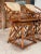 Fabulous pair of vintage Chippendale rattan counter stools with original upholstery. The rattan itself is in excellent...