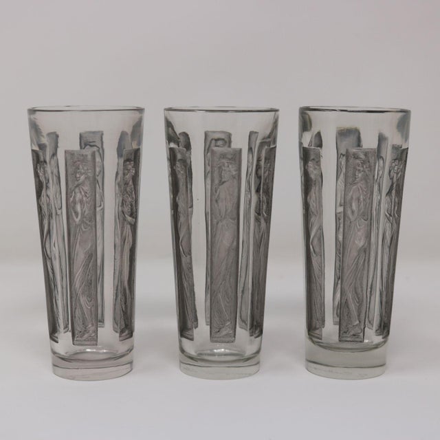 Transparent 1910s Art Nouveau Rene Lalique Glass Shot Glasses Set of 6 Boxed For Sale - Image 8 of 18
