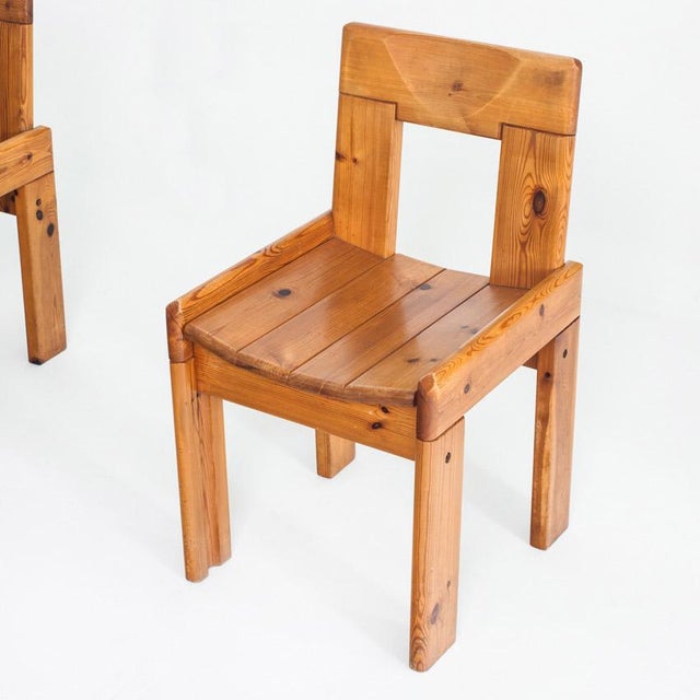 Vintage Pine Chairs attributed to Silvio Coppola for Fratelli Montin, Italy, 1970s, Set of 4 For Sale - Image 6 of 16