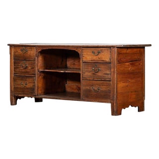Large English Georgian Pine Dresser Base, 1820 For Sale
