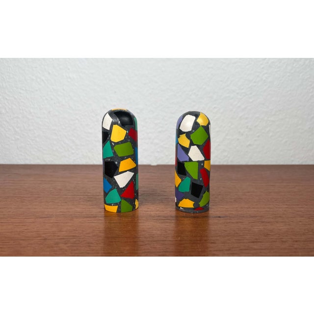 Postmodern Terrazzo Pepper and Salt Shaker, 1980s, Set of 2 For Sale - Image 15 of 15