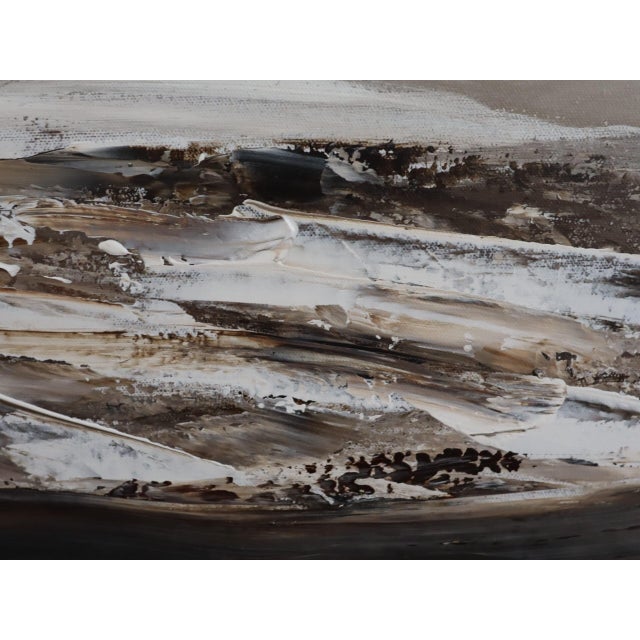 Contemporary Modernist 'The Last Light of Day' Original Swedish Abstract Landscape Oil Painting, Framed For Sale - Image 12 of 13