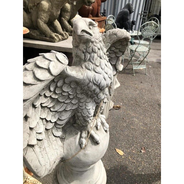 Large Classical Cast Stone Garden Statues, Set of 2 For Sale - Image 9 of 10