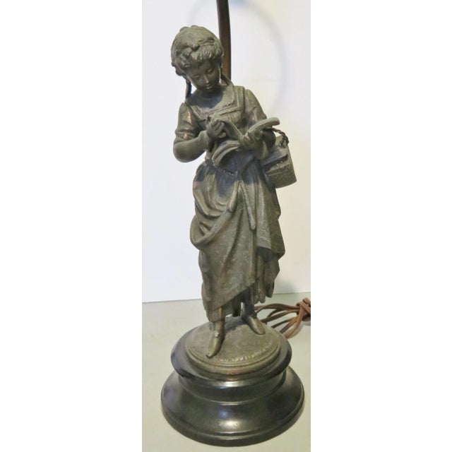 Victorian Victorian Spelter Figural Table Lamps - a Pair For Sale - Image 3 of 8