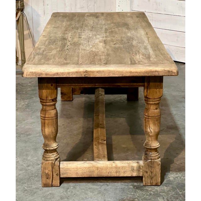 Bleached Oak Farmhouse Dining Table, 1925 For Sale - Image 11 of 18