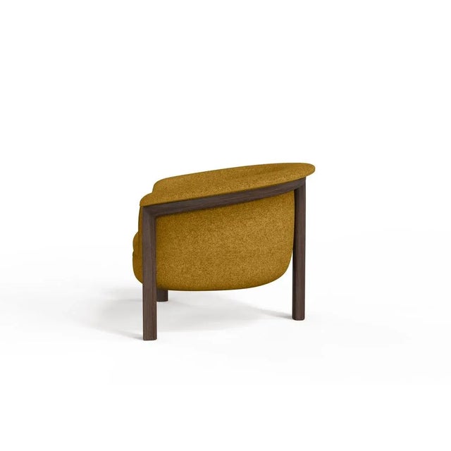 Wood Modern Agnes Armchair in Walnut and Mustard Wool Fabric by Javier Gomez For Sale - Image 7 of 8