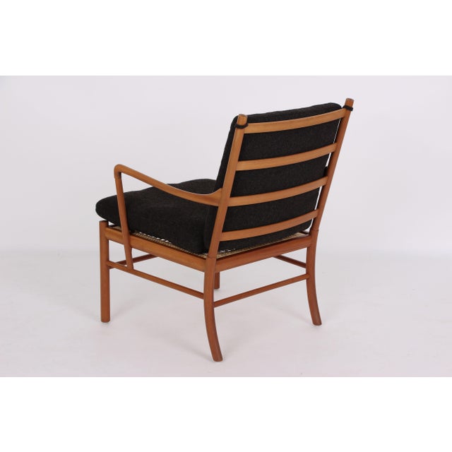 1980s PJ149 Colonial Chair in Mahogany and Brown Fabric by Ole Wanscher for Poul Jeppesens Møbelfabrik, 1950s For Sale - Image 5 of 11