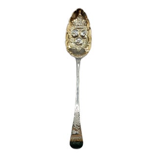 1789 English Sterling Silver and Gilt Dessert Spoon by Charles Hougham For Sale