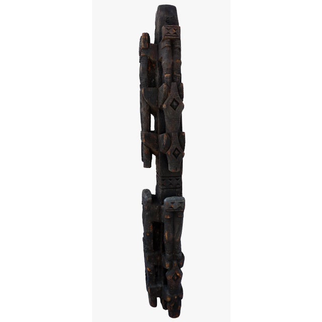 Antique Hand-Carved Wooden Pillar Column, Afghanistan / Pakistan, 1890s For Sale - Image 10 of 12