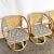 Wood Boho Chic Rattan Wicker Swivel Arm Dining Chairs - Set of 4 For Sale - Image 7 of 9