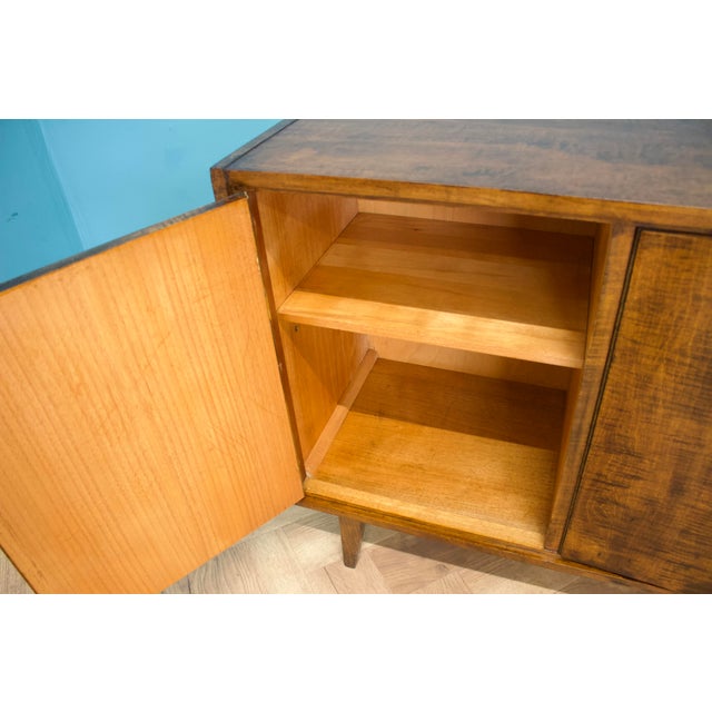 Brown Mid-Century Dark Birch Sideboard, 1960s For Sale - Image 8 of 11