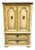 Stanley Furniture Solid Pecan Antiqued Yellow Cream Painted Mediterranean 39" Door Chest 4723-42 For Sale