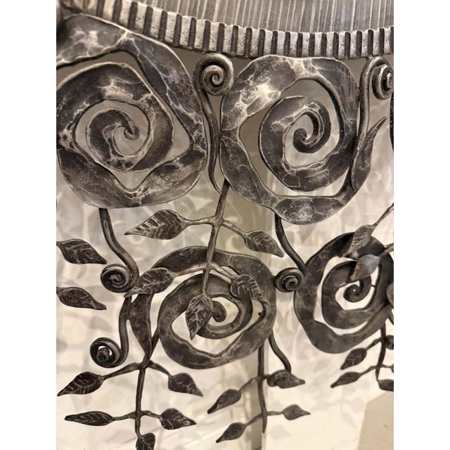 Black French Art Deco Wrought Iron Mirror For Sale - Image 8 of 14