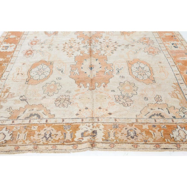 Beige Antique Turkish Oushak Rug For Sale - Image 8 of 8