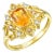 Kai Renaissance 1.66ctw Citrine Diamond Cocktail Ring in 14k Solid Gold, Size 6 For Sale