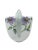 A coffeepot with painted purple clematis flowers in relief on white glossy porcelain. The lid with raised leaves as a...