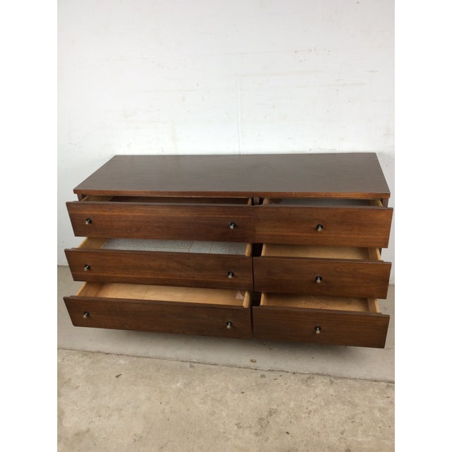 Mid Century Modern Six Drawer Dresser With Chrome Hardware by Stanley For Sale - Image 10 of 16