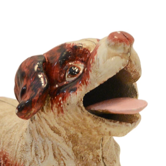 Vintage Cavalier King Charles Spaniel Mechanical Cast Iron Puppy Bank For Sale - Image 9 of 11