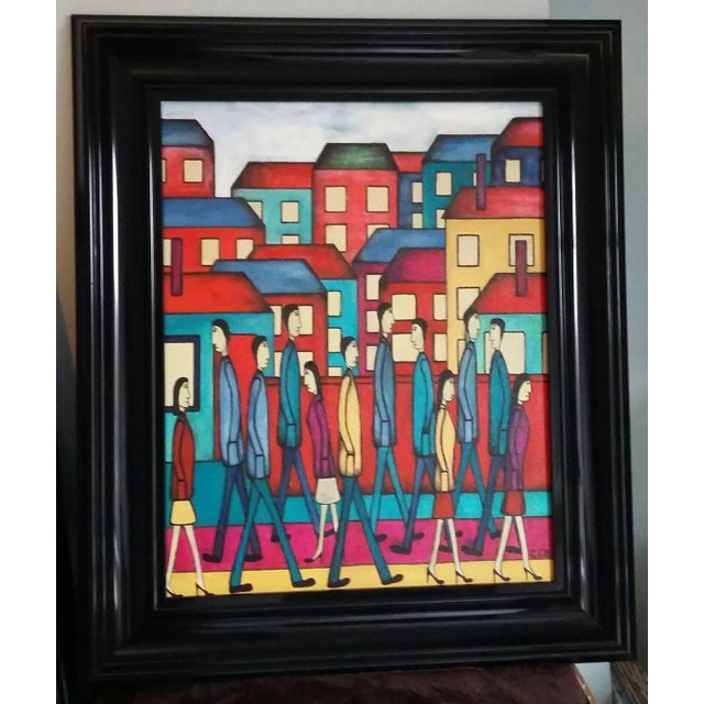Christopher Barrow now typical style. Oil on board with good contemporary black wood frame. Image 20" x16" Framed 26" x 22"