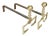 Brass and Cast Iron Andirons, France, 1970s, Set of 2 For Sale