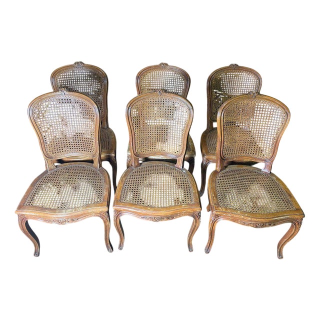 Louis XV Cane Chairs, Set of 6 For Sale