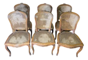 Louis XV Cane Chairs, Set of 6