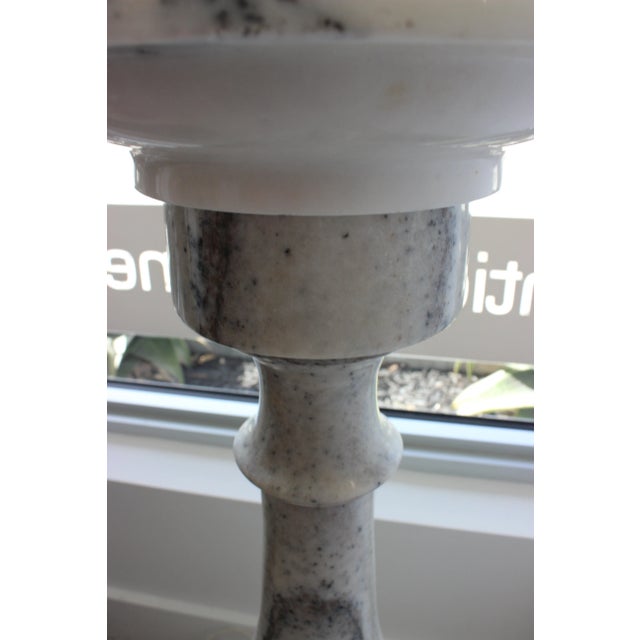 1930's Marble Balustrade Form Pedestal 34 1/2" White and Gray From Italy For Sale In West Palm - Image 6 of 13