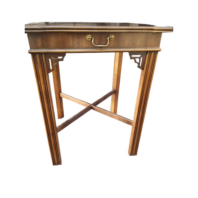 Wood Early 20th Century Edwardian Rosewood Inlaid Side Table by Lane Furniture For Sale - Image 7 of 11