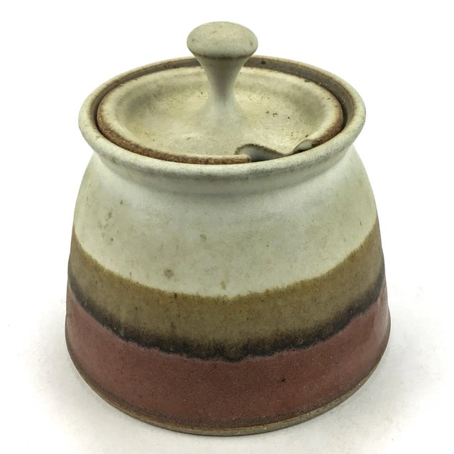 Artisan Hand Thrown Clay Salt or Sugar Cellar For Sale - Image 11 of 11
