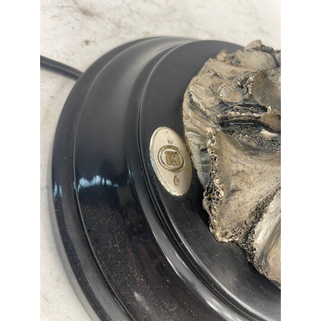 Lamp with Dolphins in Silvertone, 1980s For Sale - Image 4 of 11