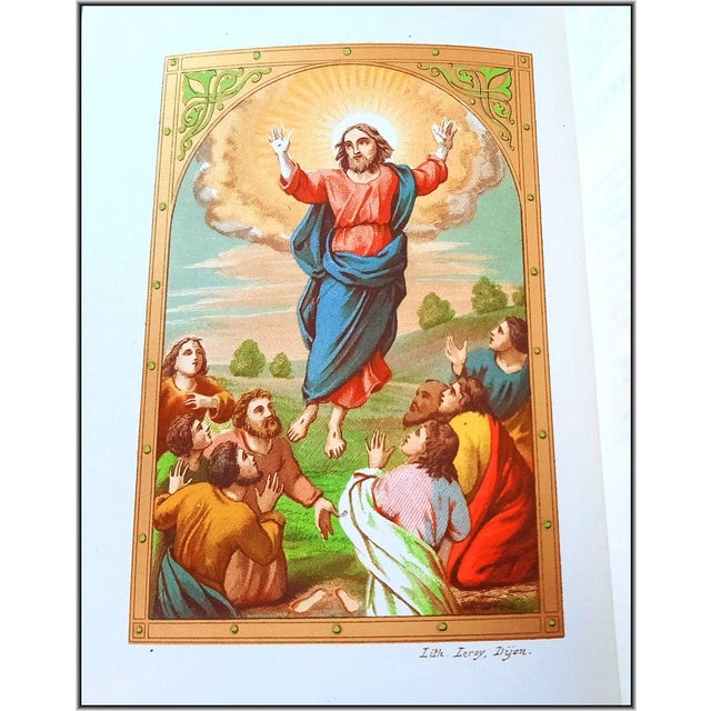 (1860) Christian "Roman Parishioner Illuminates" With 500 Chromolithograps - Antique Devotional Christian Bible Art For Sale - Image 10 of 18